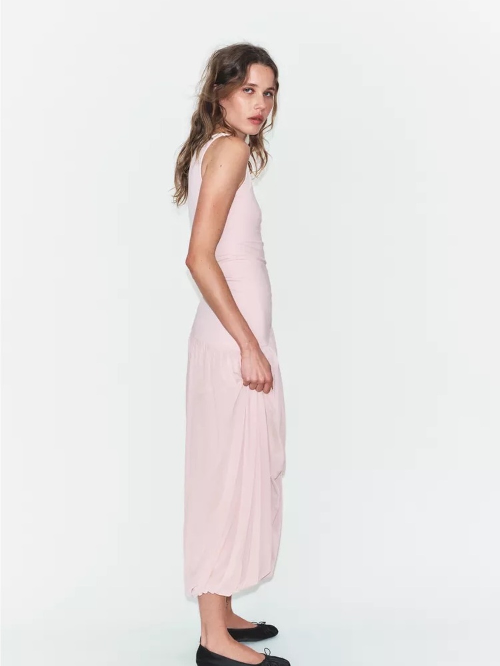 Zara Pale Pink Sleeveless Maxi Dress